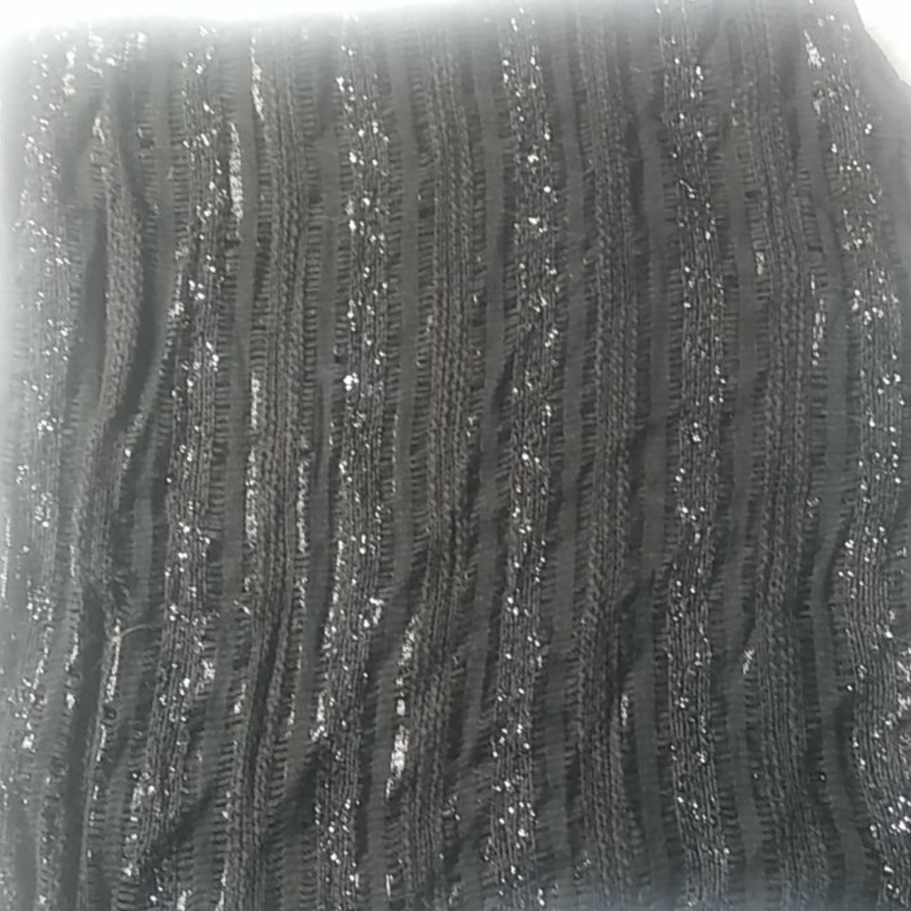 Black Infinity Scarf With Silver Thread - image 3